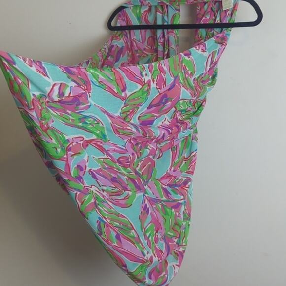 Lilly Pulitzer Infinity Scarf Pink Turquoise Style #4628 Tropical Resort Wear - Picture 8 of 8